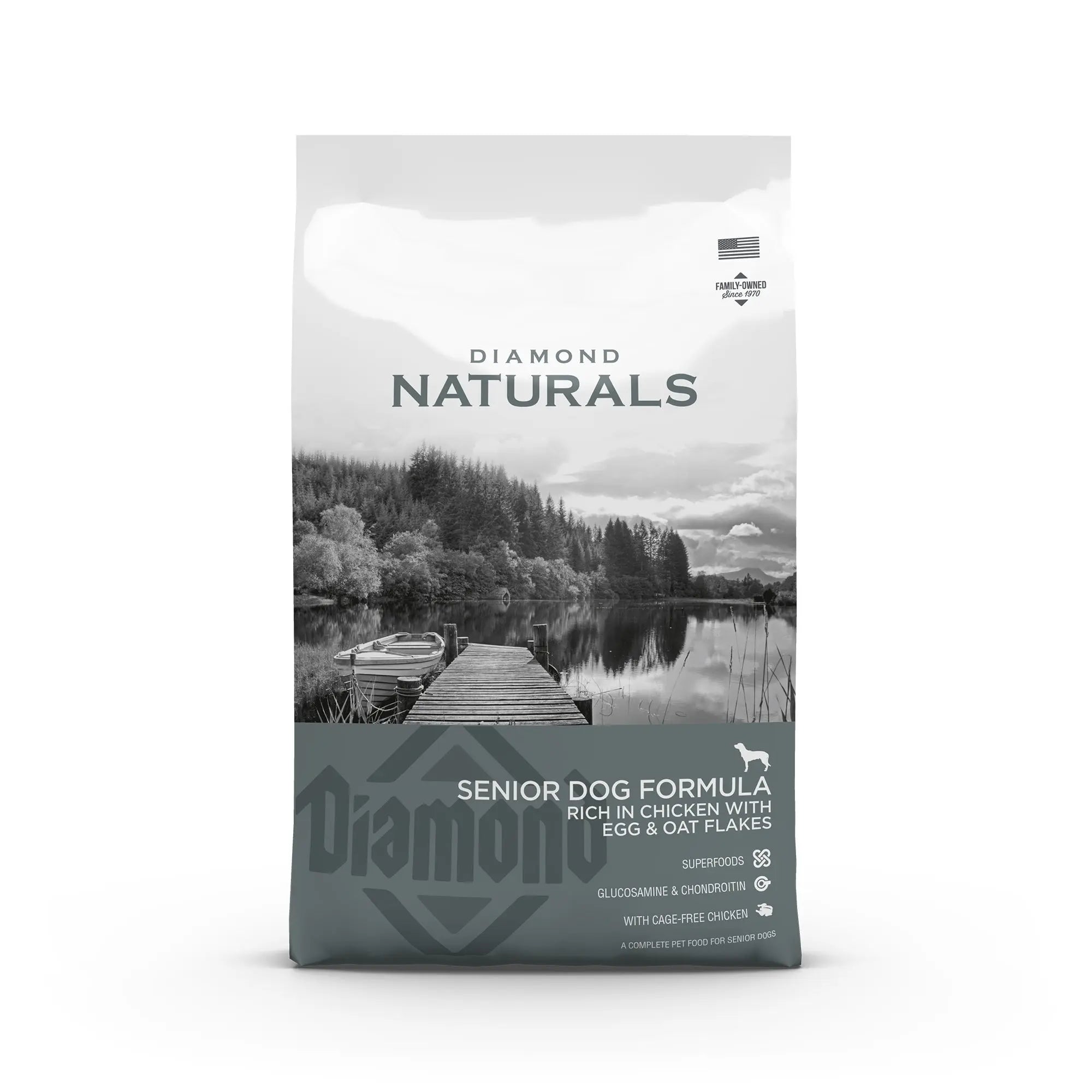Diamond Naturals Senior Dog Formula - Rich in Chicken with Eggs & Oat Flakes - product detail image available online in South Africa