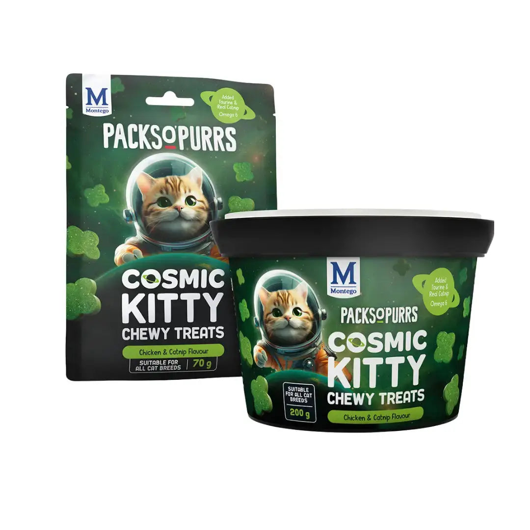 Montego Packs O' Purrs Chewies Chicken & Catnip | Buy Cat Treats