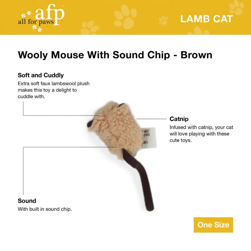 All for Paws Lambswool Wooly Mouse Cat Toy All for Paws