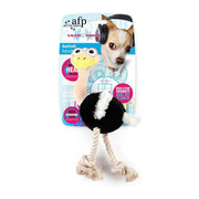 Ultrasonic dog toy shaped like an ostrich, featuring a fun design and durable rope legs.