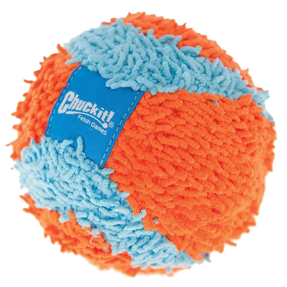 Colorful Chuckit! fetch ball made of soft, durable material for fun outdoor play with pets.
