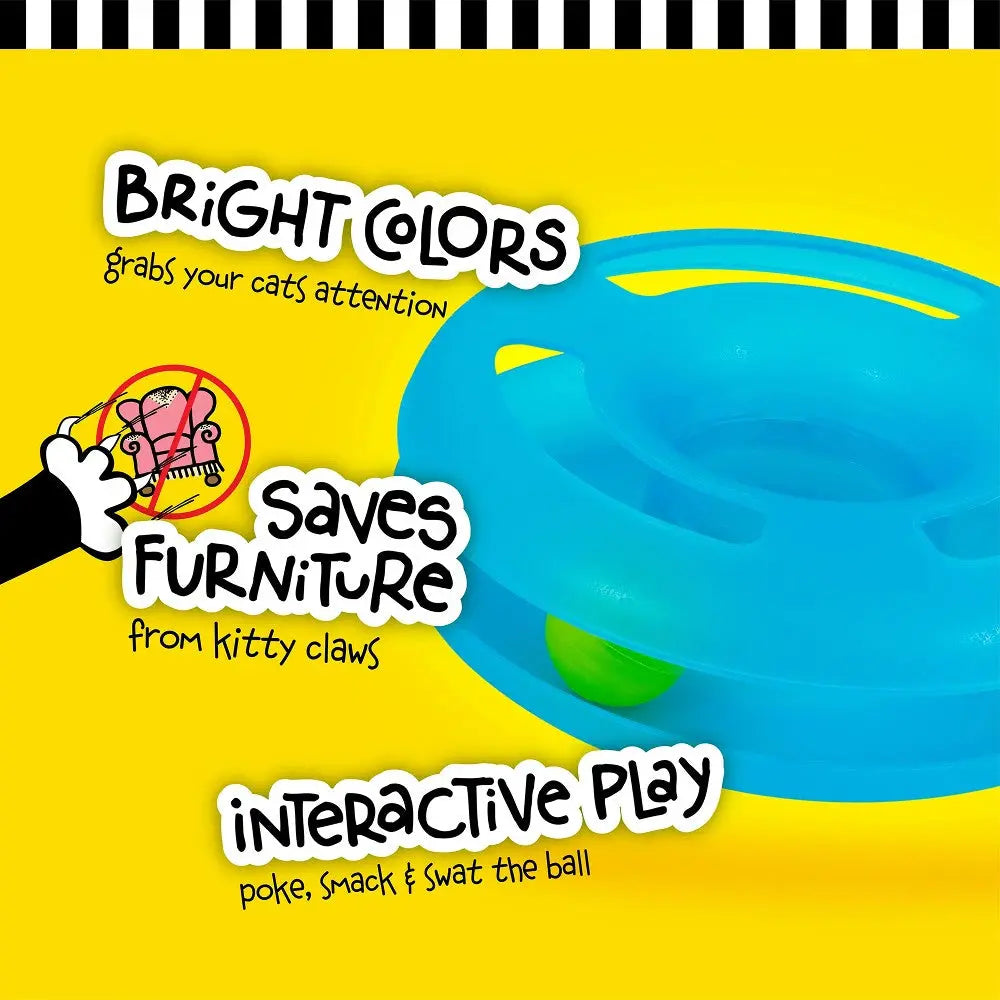 Interactive cat toy with bright colors, designed to save furniture and engage playful behavior.