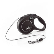 Retractable dog leash with ergonomic handle for easy control and comfort during walks.