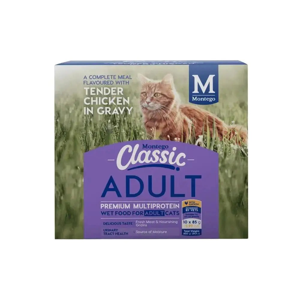 Montego Classic adult cat wet food with chicken multipack.