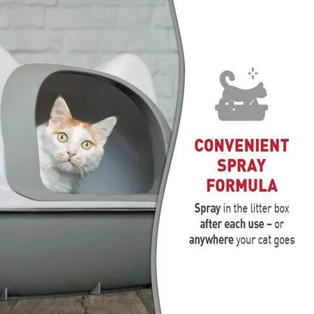 Cat litter box spray for easy cleaning and odor control after each use.