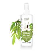 Natural hemp body spray for pets, soothing and moisturizing skin with plant-based ingredients.
