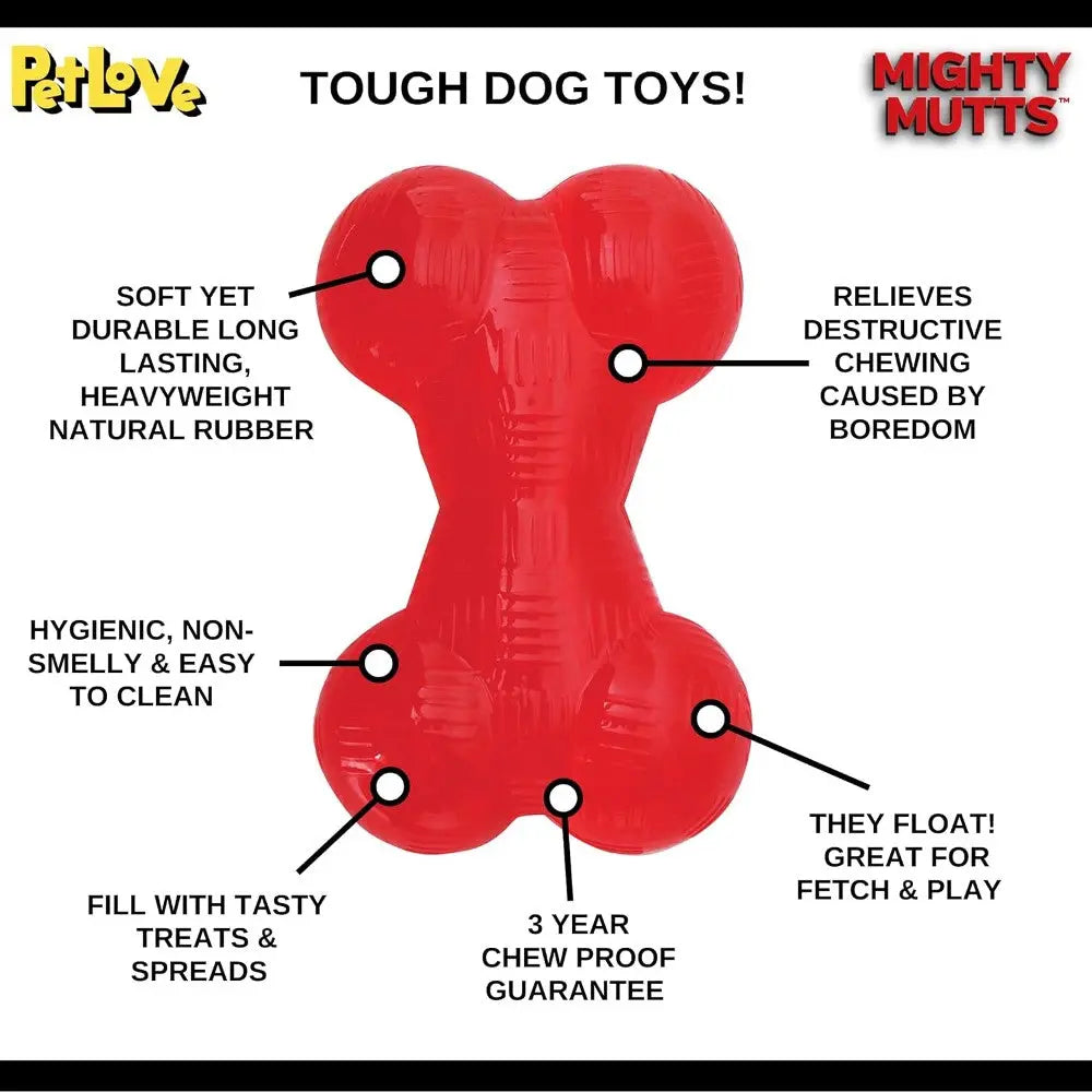 Red durable dog toy designed to prevent destructive chewing and promote playtime fun.
