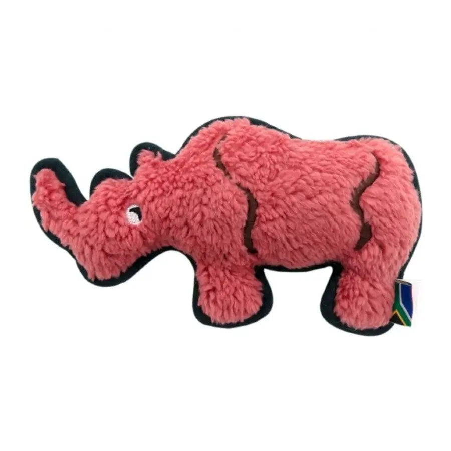 Soft pink rhino plush toy, perfect for cuddling and imaginative play.