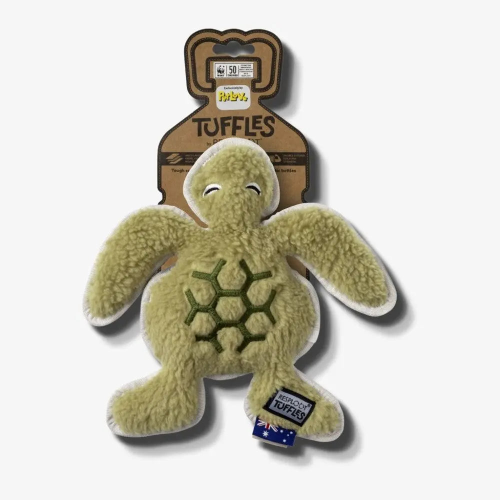 Soft turtle plush toy with eco-friendly packaging, perfect for cuddling and playtime.