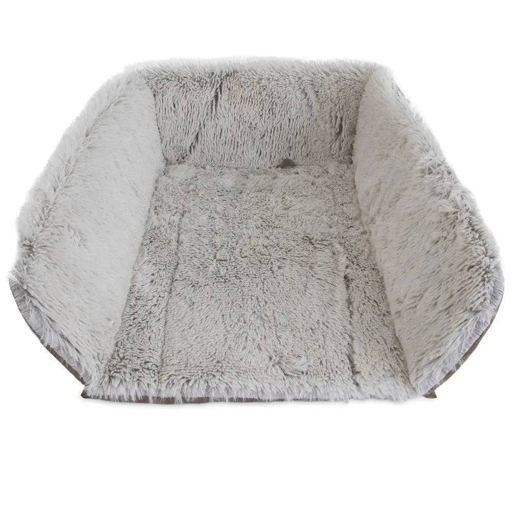 Cozy, plush pet bed with soft, fluffy interior for ultimate comfort and relaxation.