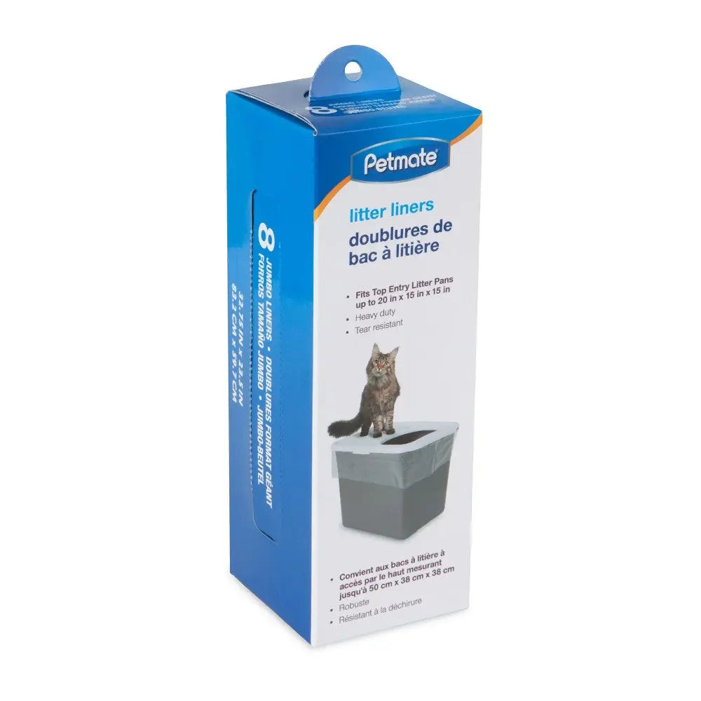Petmate litter liners for top-entry litter boxes, designed for easy cleaning and odor control.