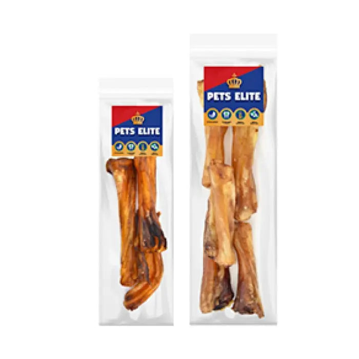 Pet Elite dog treats in clear packaging, featuring natural bone chews for healthy chewing and enjoyment.