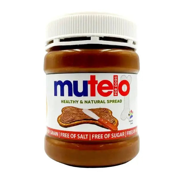 Nutelo for Dogs, a healthy and natural spread, free of salt and sugar, perfect for canine treats.