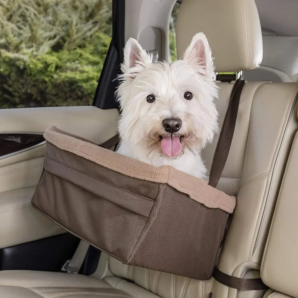 PetSafe Solvit Tagalong Pet Booster Seat - lifestyle image with pet available in South Africa