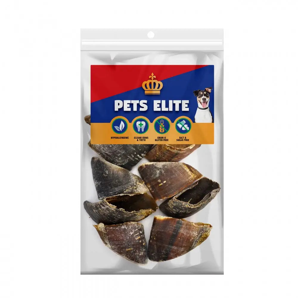 Pets Elite shell snacks for dogs, featuring natural ingredients and a healthy feeding guide.
