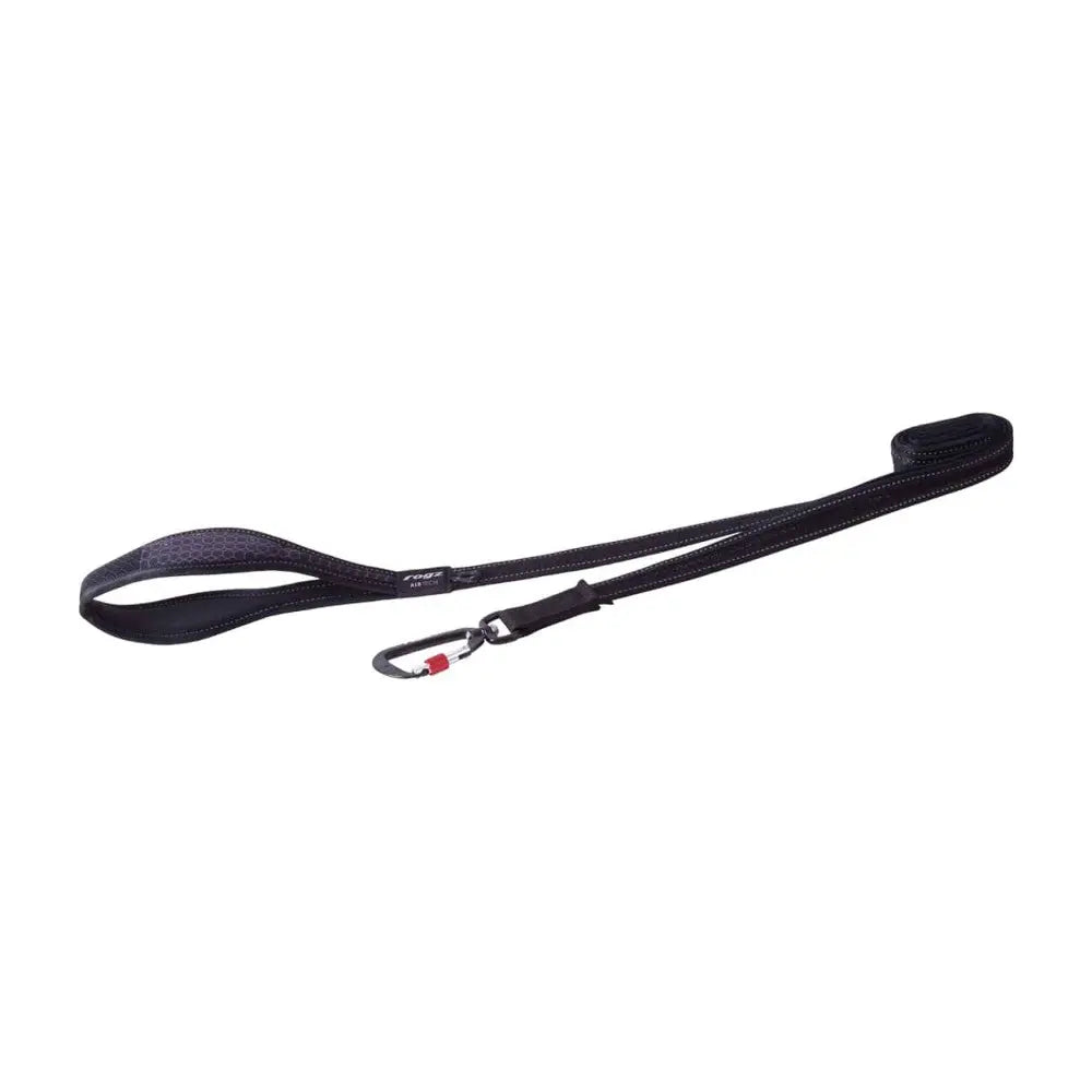 Rogz Dog AirTech Classic Lead - lifestyle image with pet (black) available in South Africa