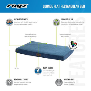 Rogz Lounge Flat Rectangular Bed - Features and Benefits