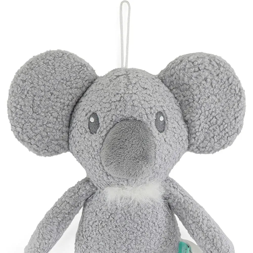 Soft gray koala plush toy with large ears and a hanging loop for easy attachment.