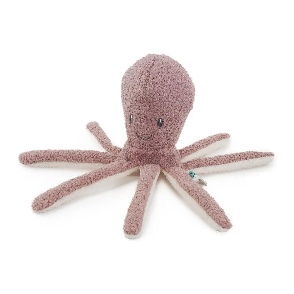Soft plush octopus toy with a smiling face, perfect for cuddling and imaginative play.