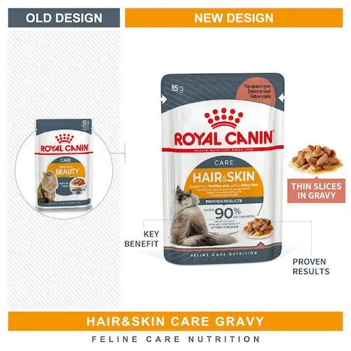 Royal Canin Hair & Skin Cat Wet Cat Food Pouch   | Low Prices | Canine & Co