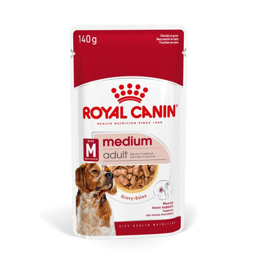 Royal Canin medium adult dog wet food is available to buy online