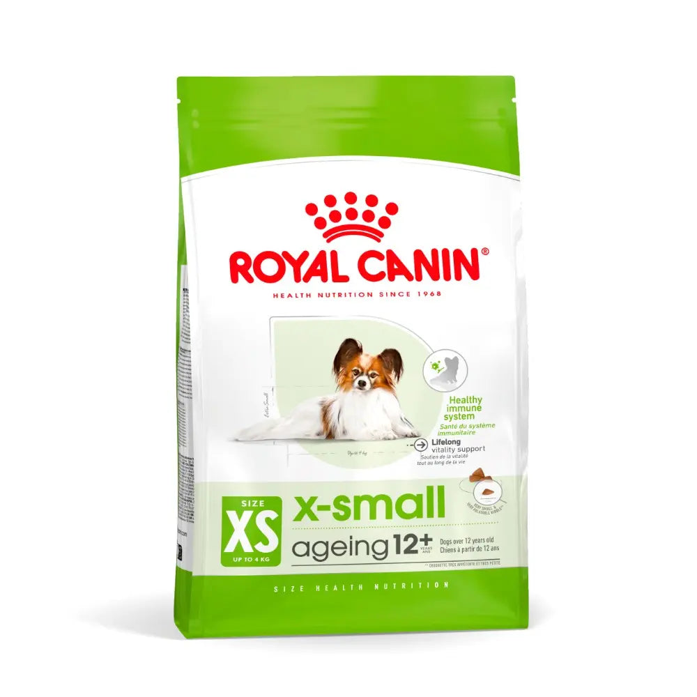 Royal Canin X Small Adult Dog Ageing Twelve infographic available online