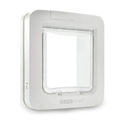 SureFlap pet door, energy-efficient design, clear flap, easy installation for cats and small dogs.