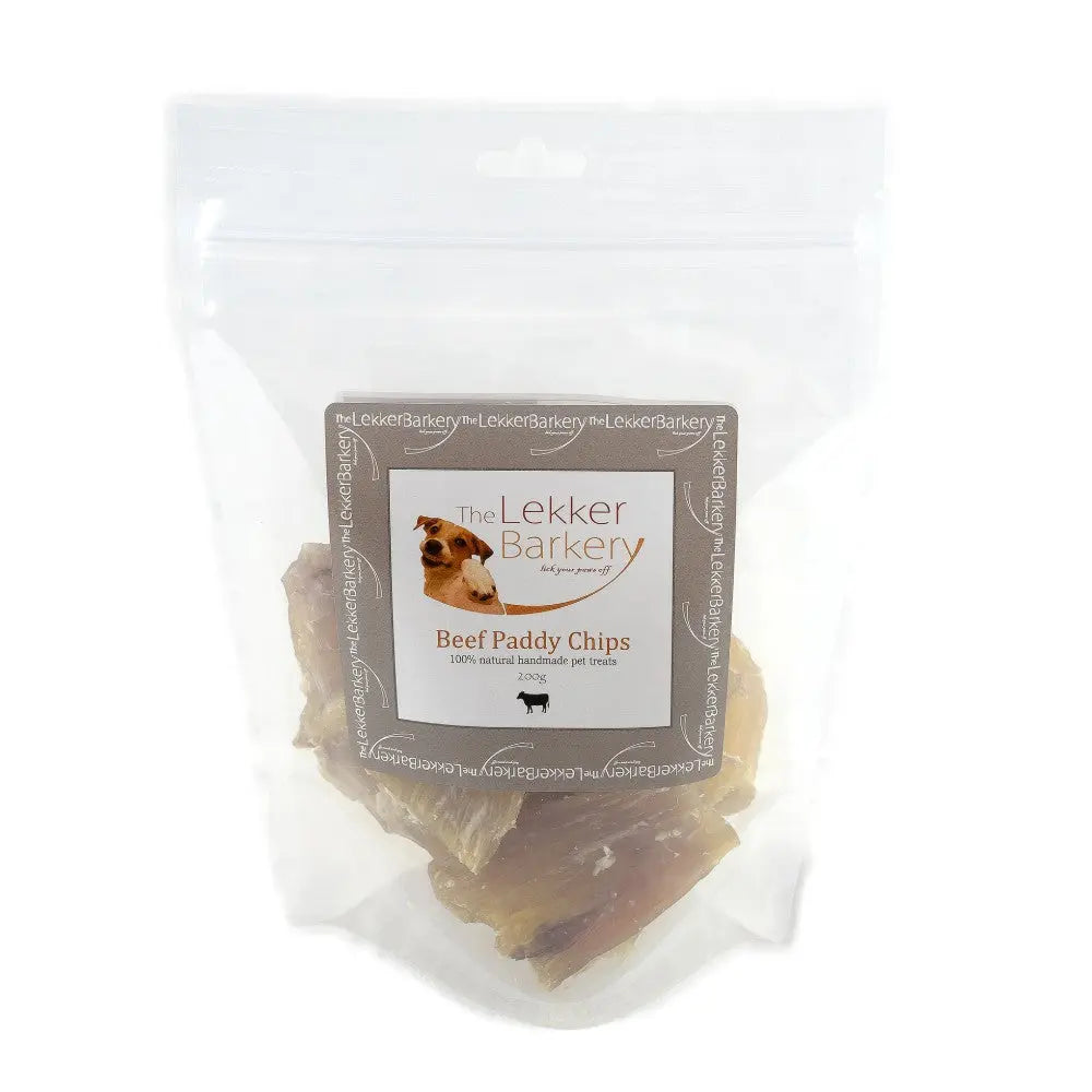 The Lekker Barkery Beef Paddy Chips Dog Treats