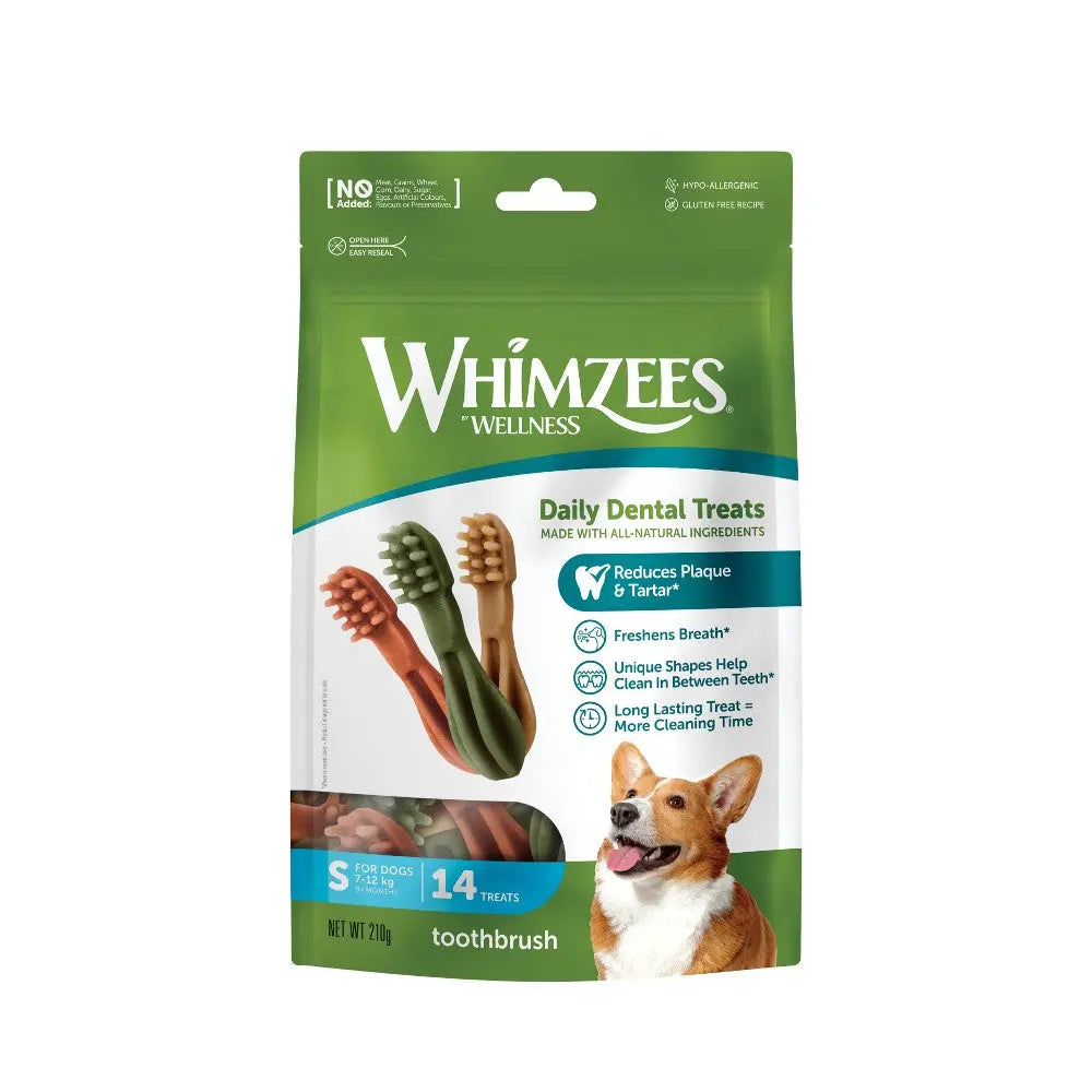 Whimzees Daily Dental Treats for dogs, designed to reduce plaque and freshen breath.