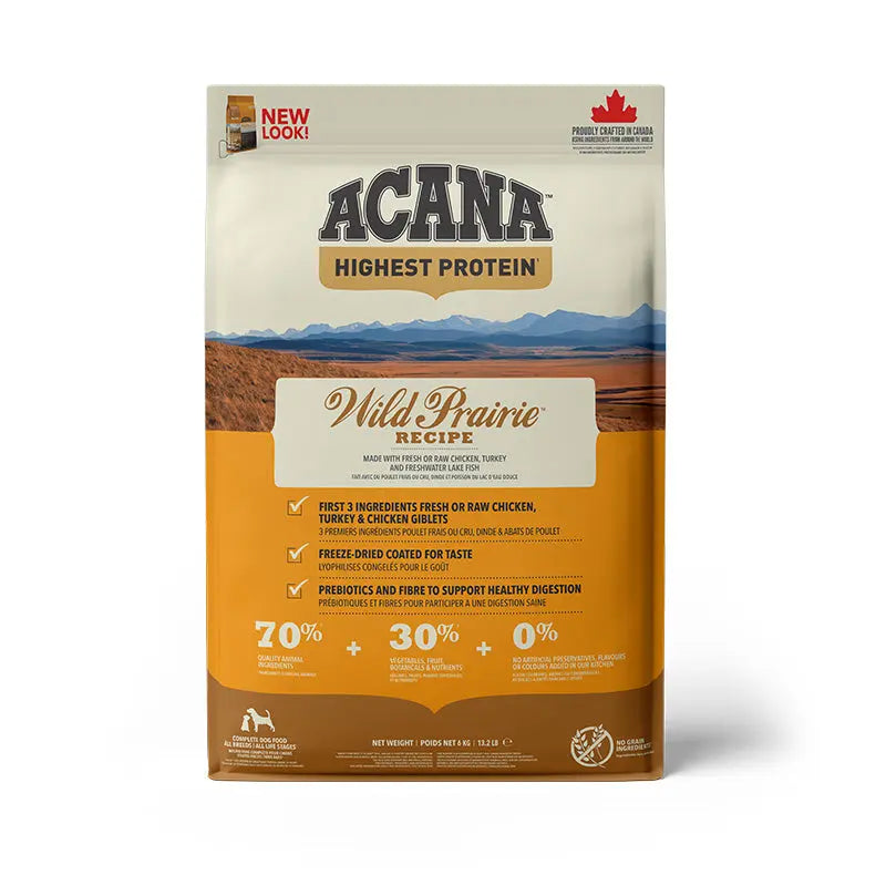 Acana Highest Protein Wild Prairie Recipe Dry Dog Food   | Low Prices | Canine & Co