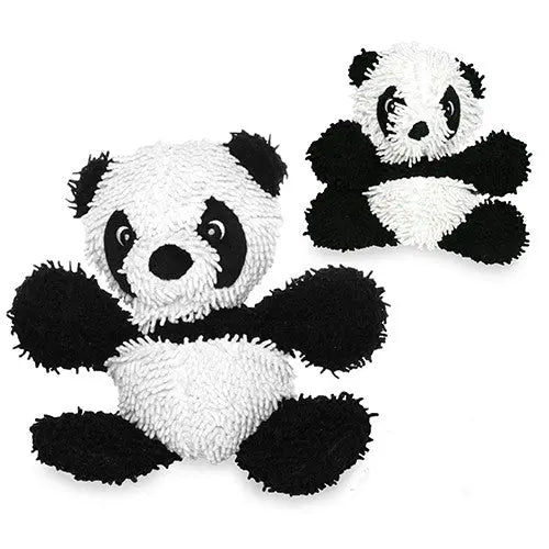 Soft panda plush toy, perfect for cuddling and playtime, featuring a cute design and textured fabric.