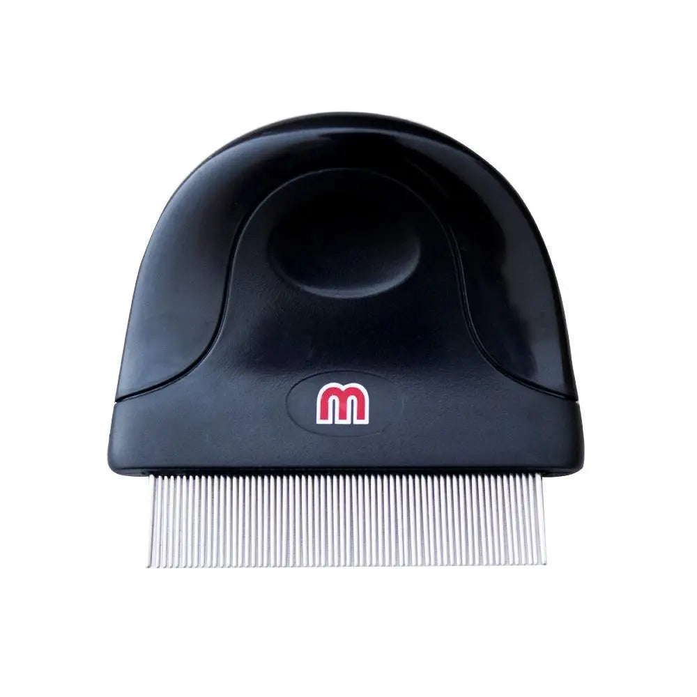 Black lice comb with fine teeth for effective removal of lice and nits.