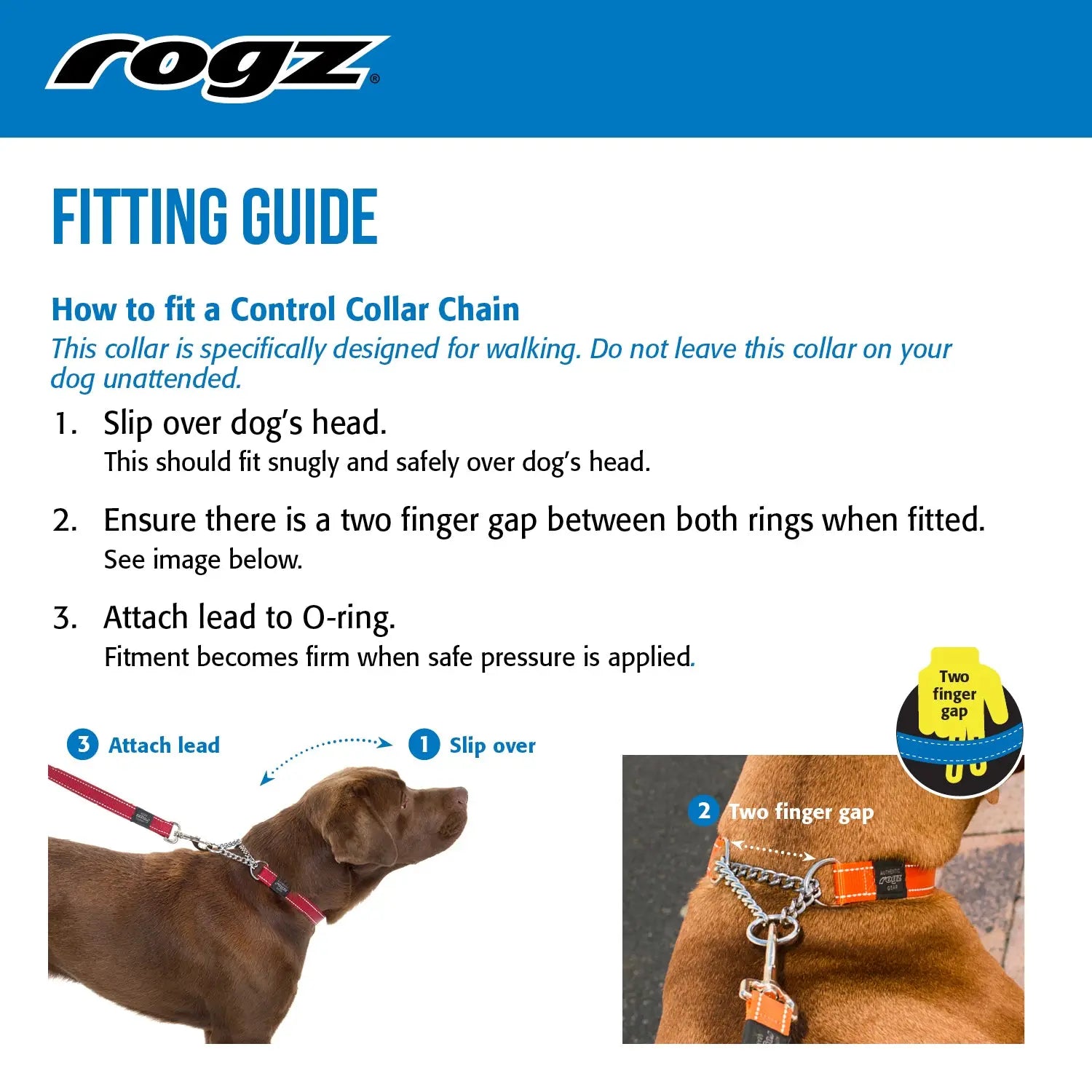 Rogz Utility Control Collar Chain - product detail image Canine & Co South Africa