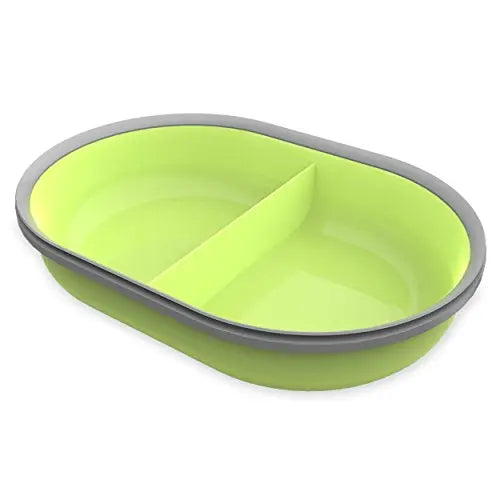 Surefeed Split Bowl Green product image showing dual compartments for pets
