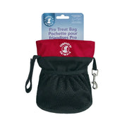 Pro treat bag for pets, featuring a mesh design and convenient clip for easy access to treats.