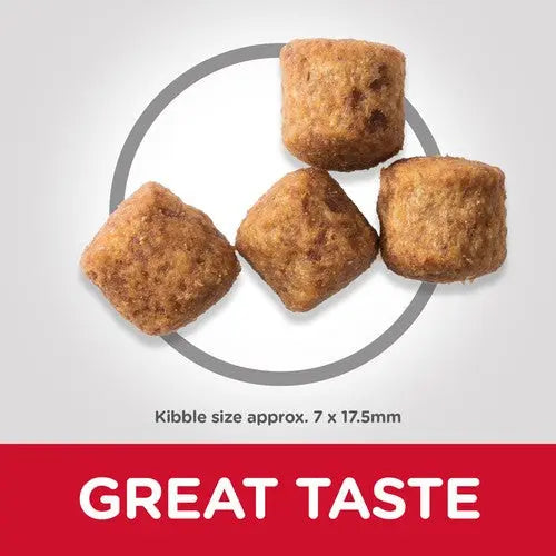 Kibble pieces showcasing great taste, measuring approximately 7 x 17.5mm, ideal for pet feeding.