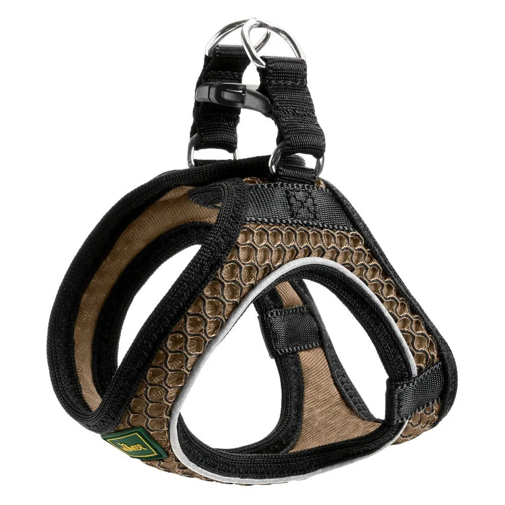 Durable dog harness with breathable mesh and adjustable straps for comfort and control.