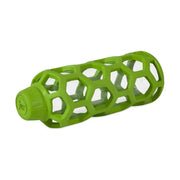 Durable green pet water bottle with a honeycomb design for easy grip and hydration on the go.