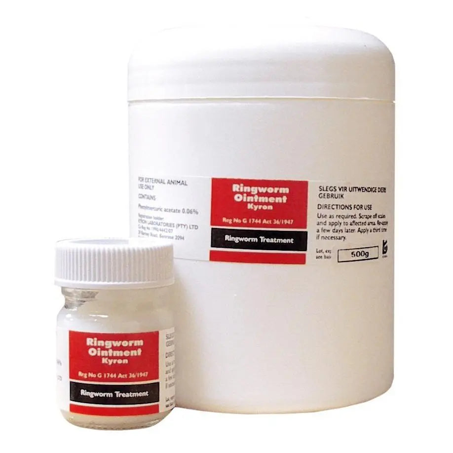 Ringworm ointment for pets, effective treatment in convenient packaging for easy application.