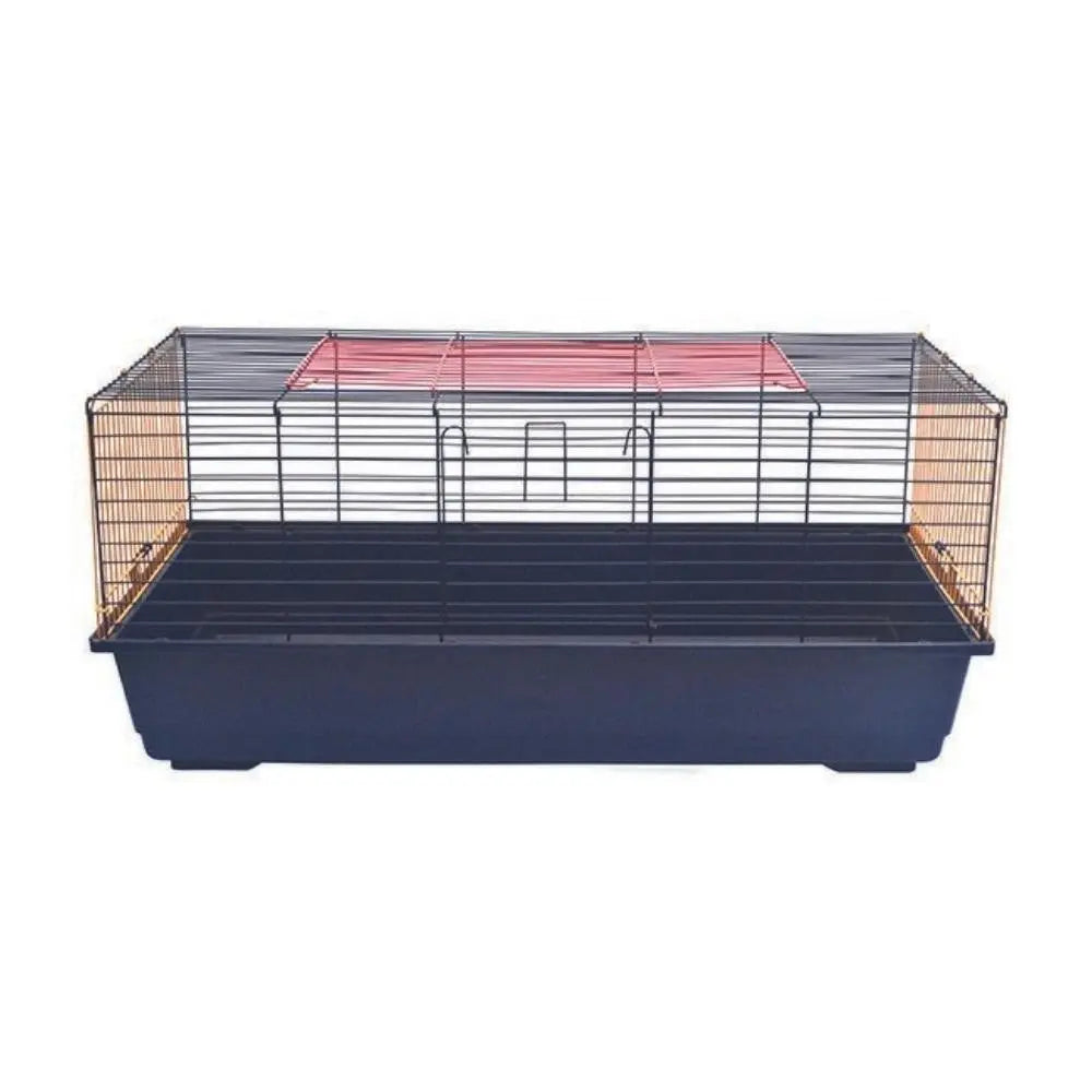 Spacious wire pet cage with a removable bottom for easy cleaning and ventilation.