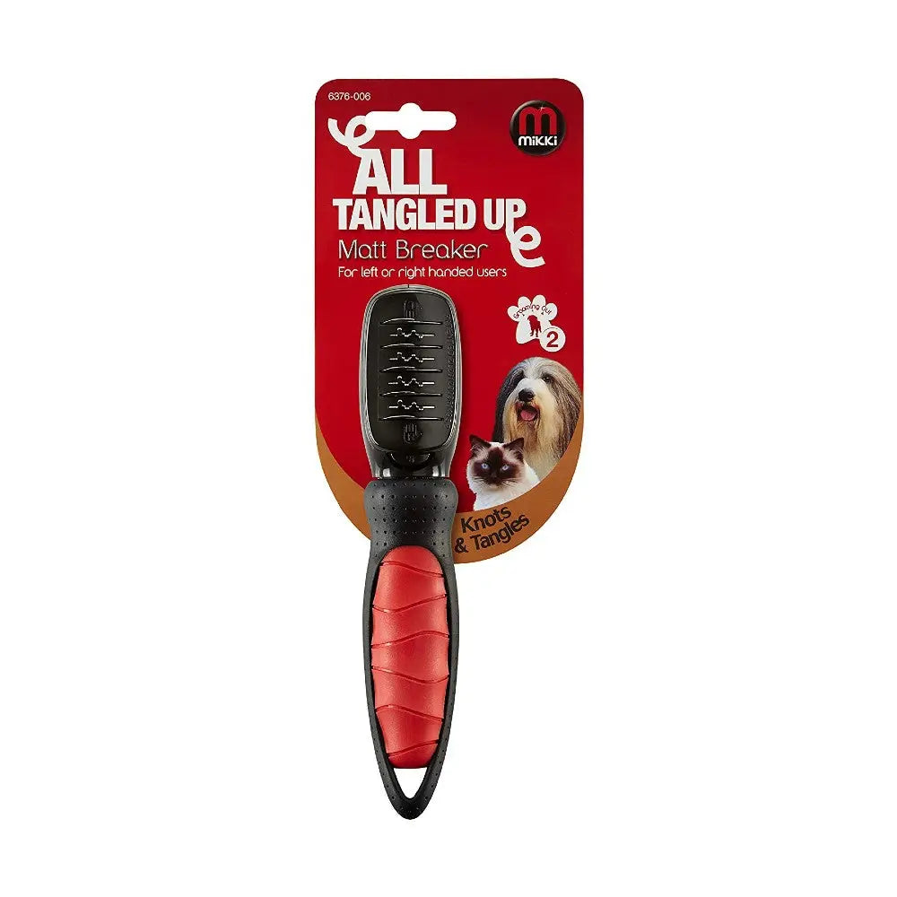 Matt breaker tool for pets, designed to remove knots and tangles easily.