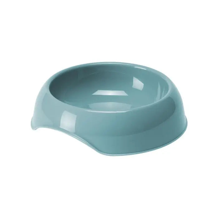 Stylish blue pet bowl for feeding dogs and cats, designed for easy cleaning and stability.