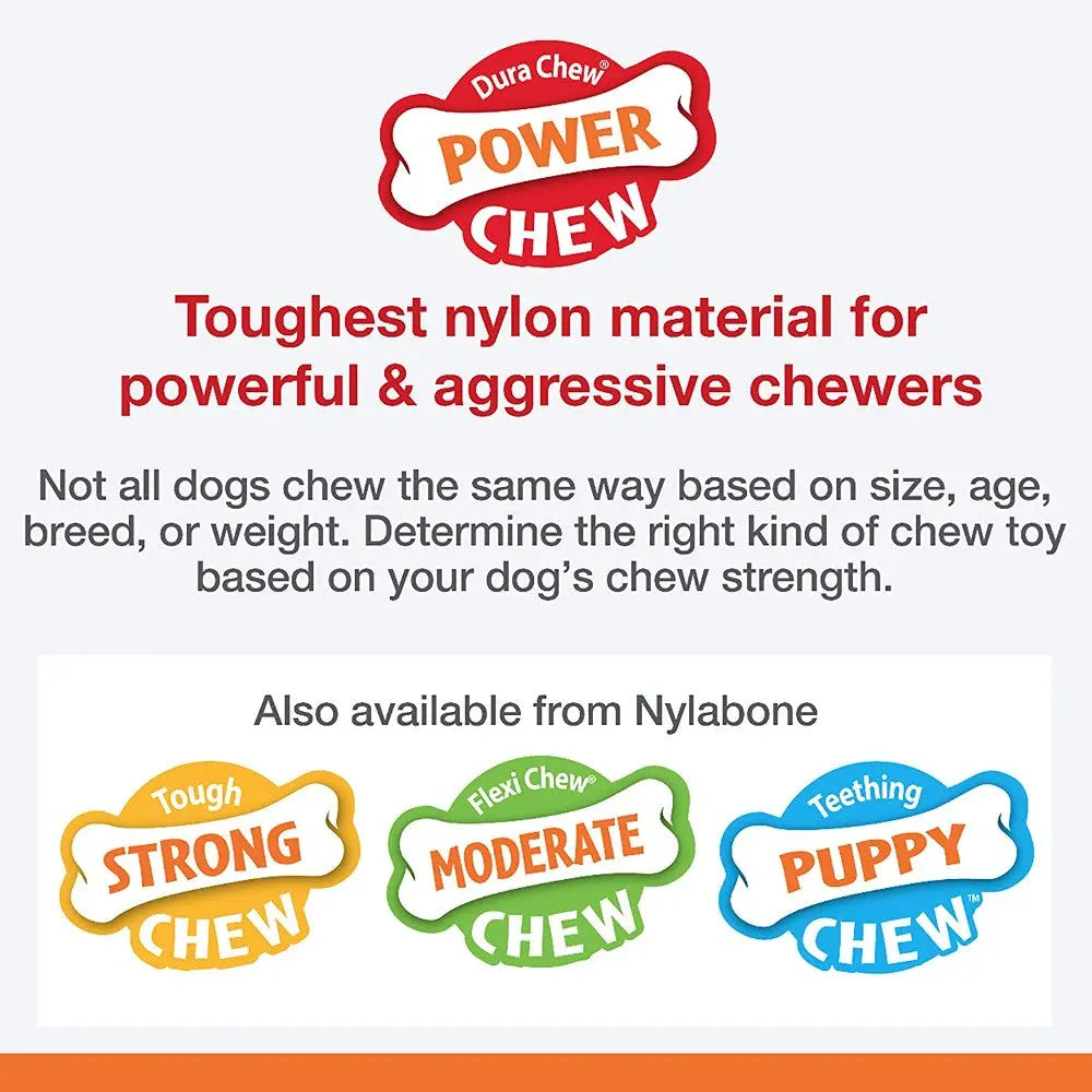 Dura Chew Power Chew: durable nylon chew toy for strong and aggressive chewers, with size and strength options.