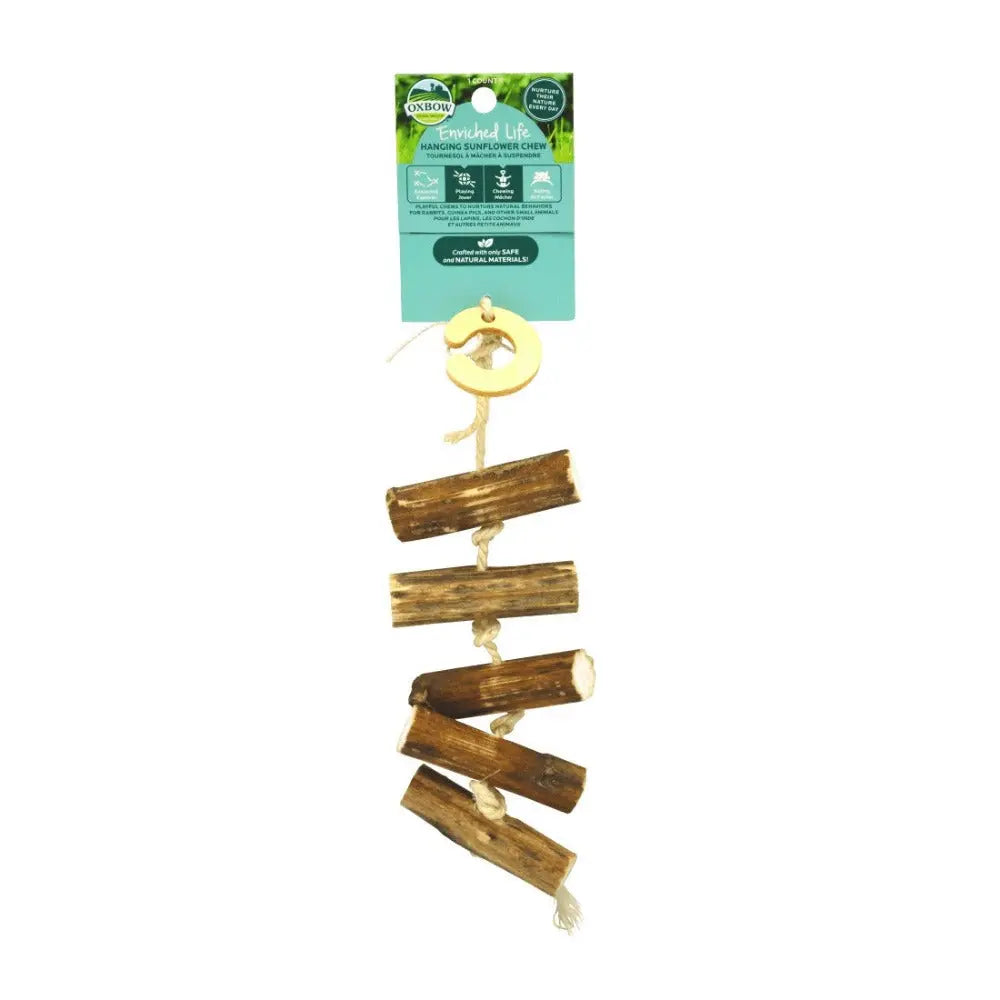 Natural wood chew toy for small pets, promoting dental health and enrichment.