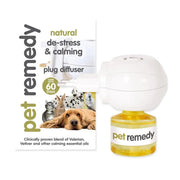 Natural de-stress and calming plug diffuser for pets with essential oils, lasting 60 days.