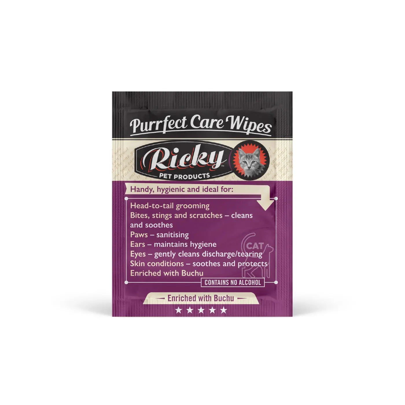 Ricky Pet Products Purrfect Wipes Pet Wipes - lifestyle image with pet Canine & Co South Africa