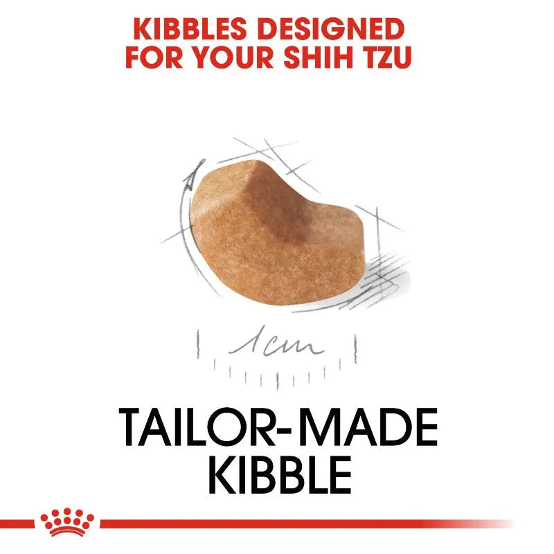 Tailor-made kibble designed specifically for Shih Tzus, featuring a unique shape for easy eating.