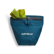 Ruffwear waste bag holder in teal, designed for convenient dog waste disposal on walks.