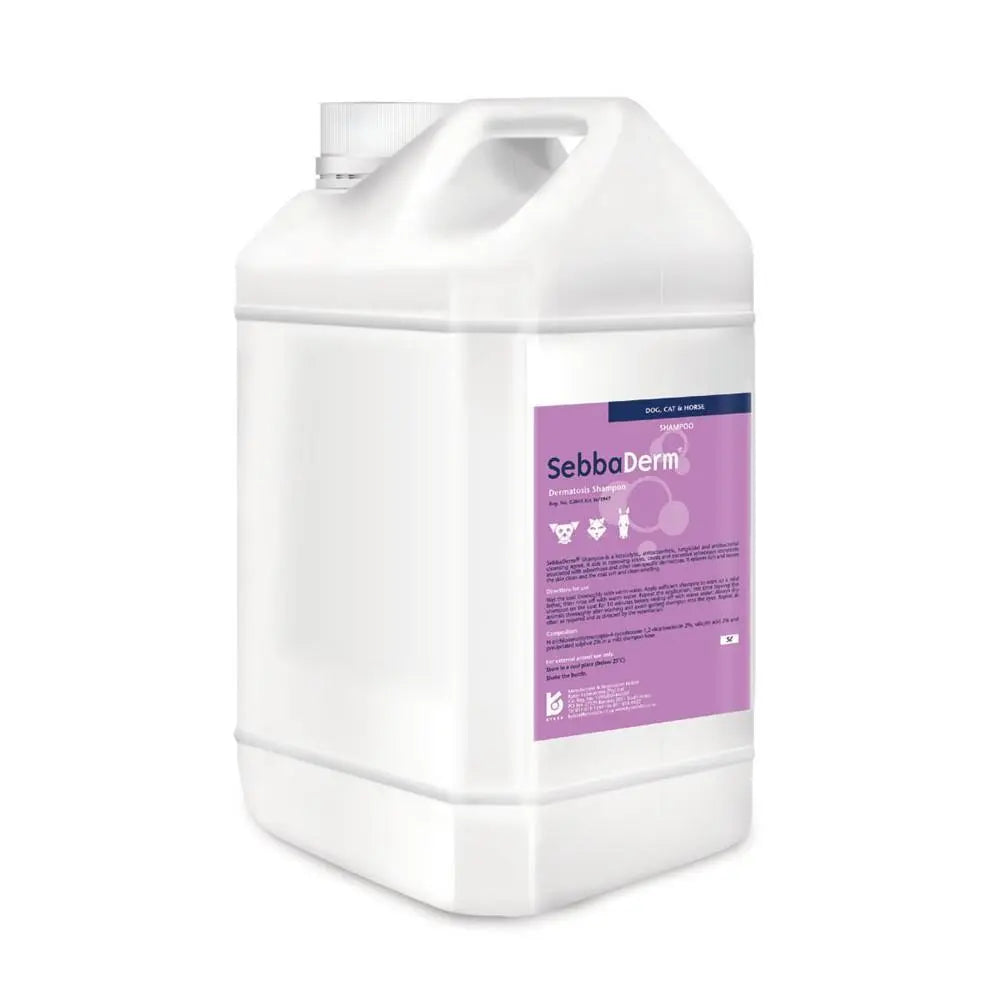 SebbaDerm liquid container for effective skin care and treatment in veterinary use.