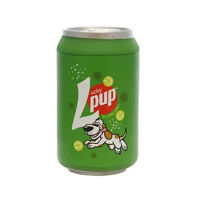 VIP Lucky Pup silly squeaker soda can dog toy